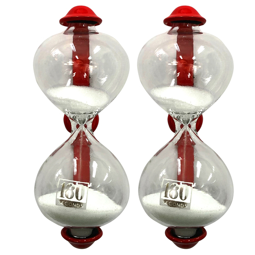 2PK Dulton Magnetic 8.5cm Sandglass 3-Minute Kitchen Timer - Red