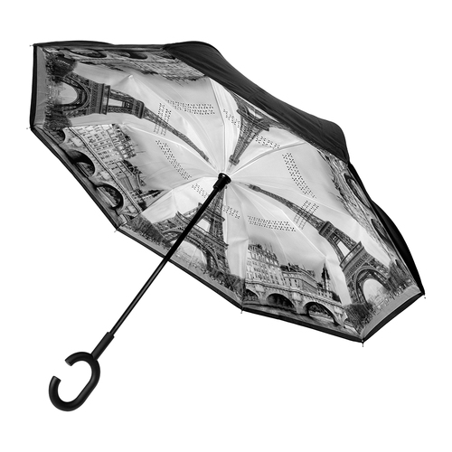 Clifton Outside-In Reverse Cover 107cm Windproof Inverted Umbrella - Paris