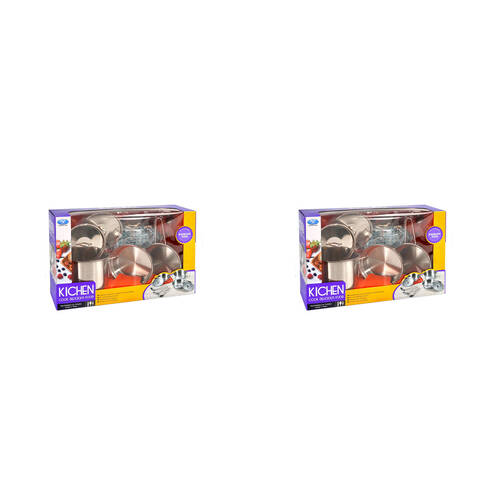 18pc All Brands Toys Kitchen Cook Stainless Steel Set Kids Toy 3y+