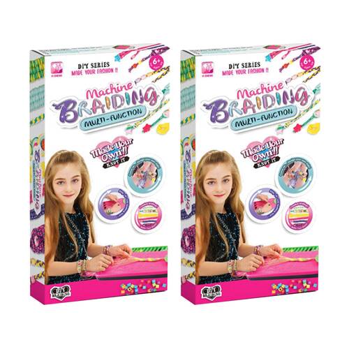 2PK ABT DIY Braiding Bead Machine Tool Bead-Maker Kit Pink