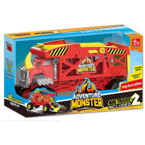 3pc ABT Monster Truck Carrier W/ 2 Cars Toy Vehicle Set 3Y+ Assorted