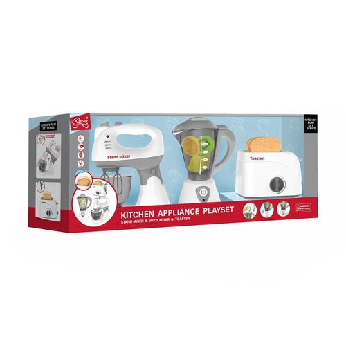 ABT Kids Play Pretend Kitchen Appliance Set Mixer Juicer Toaster 3Y+
