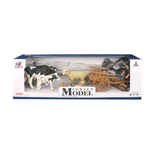 4pc ABT Farm Animal Cows And Sheep With Accessories 3Y+ Assorted