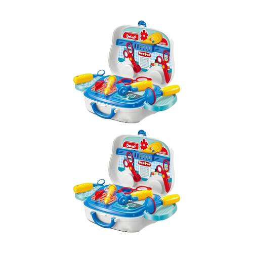 2x 14pc ABT Kids Play Pretend Doctor Set Wheely Carry Case 3Y+