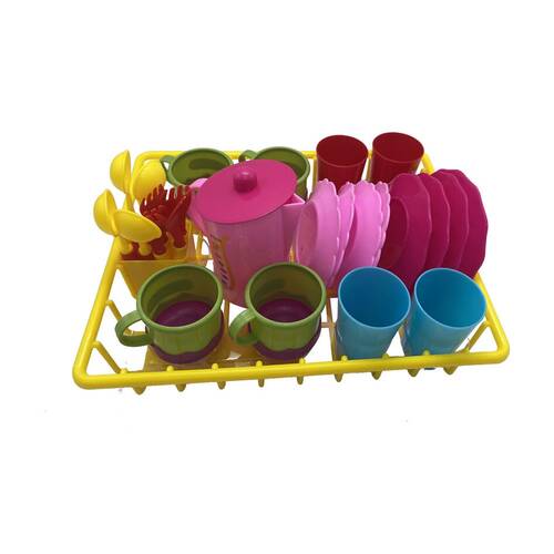 28pc ABT Childrens Kitchen Set Colourful Plastic Toy Kids 3Y+