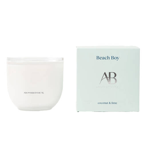 Aromabotanical Beach Boy Coconut Sea Salt Scent Home Fragrance Candle Jar 400g