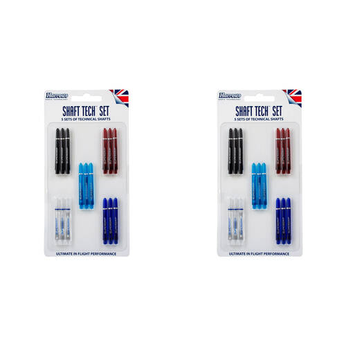 2x 15pc Harrows Super Spin Technical Darts Shafts Accessory Set Up to 5 Colours