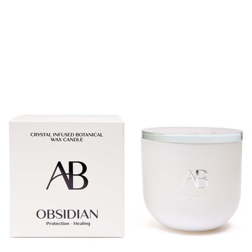 Aromabotanical Obsidian Crystal Infused 340g Scented Wax Candle