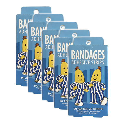 5x 20pc ABC Kids Bandages Bananas In Pyjamas Kids 6y+