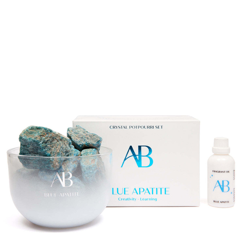 3pc Aromabotanical Crystal 50ml Potpourri & Oil Set - Blue Apatite