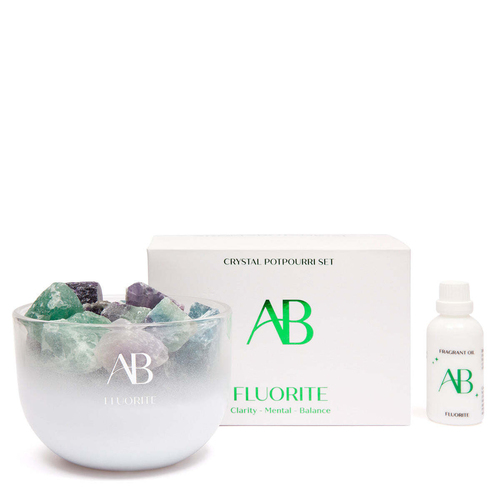 3pc Aromabotanical Crystal 50ml Potpourri & Oil Set - Fluorite