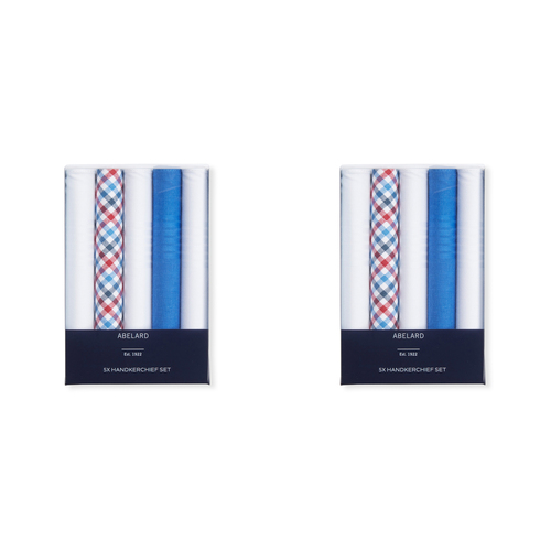 10pc Abelard Classic Mens Cotton Hankerchief Set - Blue