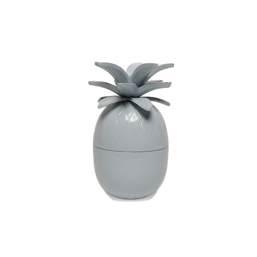 Rayell Blossom Pineapple 18cm Floral & Fruity Scented Metal Candle - Grey