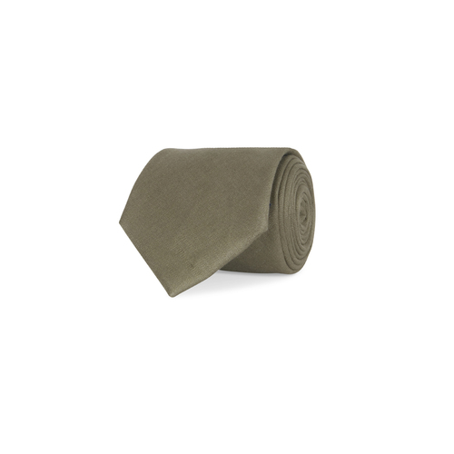 Abelard Linen Classic Mens Fashion Formal Plain Suit Tie - Khaki