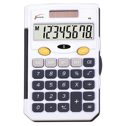 Jastek Pocket 8 Digit Dual Powered Calculator Blue