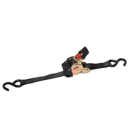 Camp Pro Retractable Ratchet Tie Down 1" 2M Strap - Black