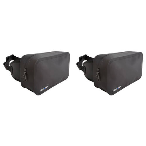 2PK Sea Pro 4L Waterproof Tarpaulin Fishing Bum Bag 29x19cm - Black