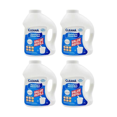 4PK Cleana Dehumidifier Refil Mould Prevention 3.4kg Various Scents Assorted
