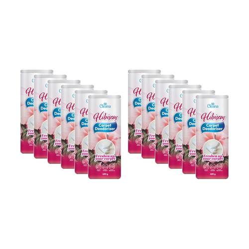 12PK Cleana Carpet Deodariser/Freshner 480g Vanilla/Lavender/Hibiscus Assorted