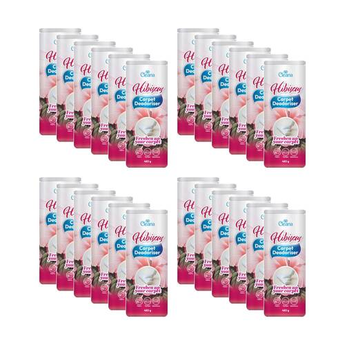 24PK Cleana Carpet Deodariser/Freshner 480g Vanilla/Lavender/Hibiscus Assorted