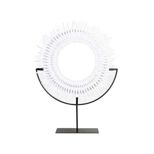 DWBH Resin 50x64cm Table Decor Stone Look Disc On Ombre Metal Stand Shelly