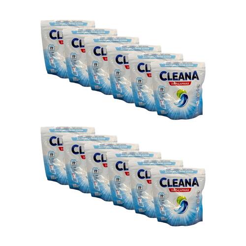 12x 17PK Cleana Laundry Pod 3-In-1 Capsule Detergent Cold Warm Water Safe 255g