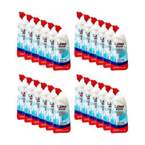 24PK Cleana Toilet Gel Bathroom Cleaner Limescale Prevention 600ml Original
