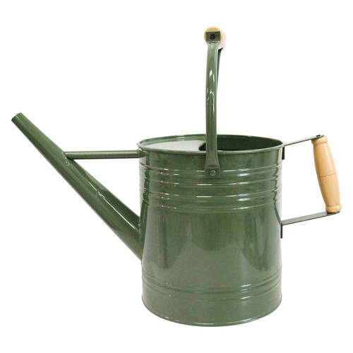 LVD Metal Outdoor Gardening Watering Can w/ Wooden Handle 39x17cm Moss Green