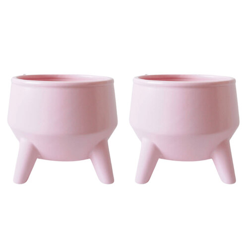 2x Rayell Couldron 15cm Pot/Planter Home/Garden Decor - Blush