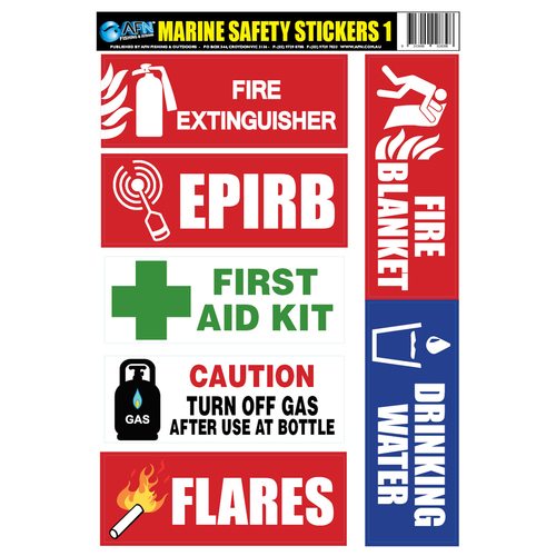 AFN Marine Safety UV Vinyl Boat Warning Stickers 1