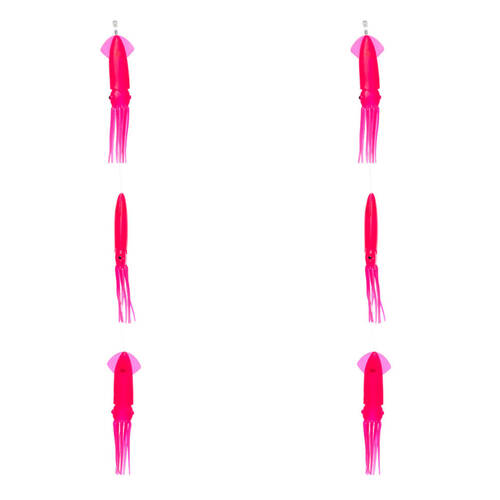 2PK Sea Pro 3 Squid Daisy Chain Offshore Trolling Lure 25.5x11cm - Pink