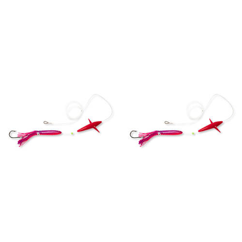 2PK Sea Pro Live Bird Rigged Skirt Offshore Trolling Teaser Lure 9 In - Pink