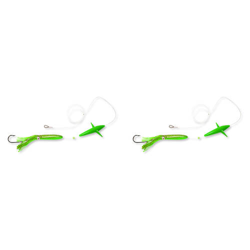2PK Sea Pro Live Bird Rigged Skirt Offshore Trolling Teaser Lure 9 In - Green