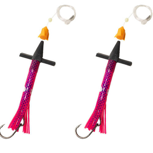 2PK Sea Pro Rocket Teaser Rigged Skirt Offshore Trolling Teaser 9 In - Pink