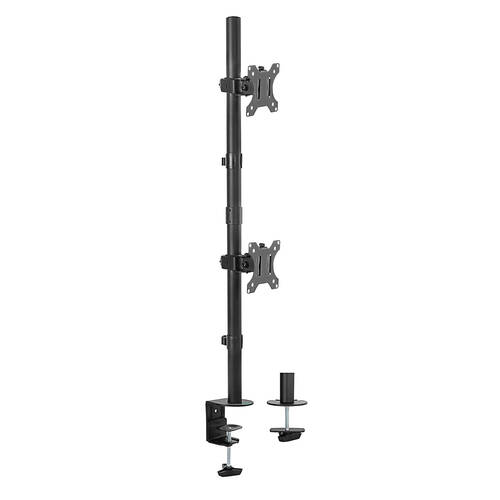 Activiva Dual-Screen Articulating Vertical Monitor Arm for 13-22" Screens- Black