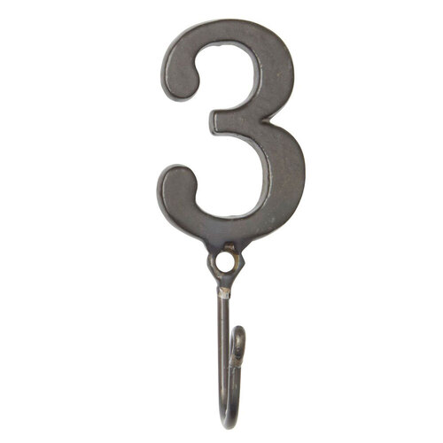 Orwell 11cm Number Hook - Number Three