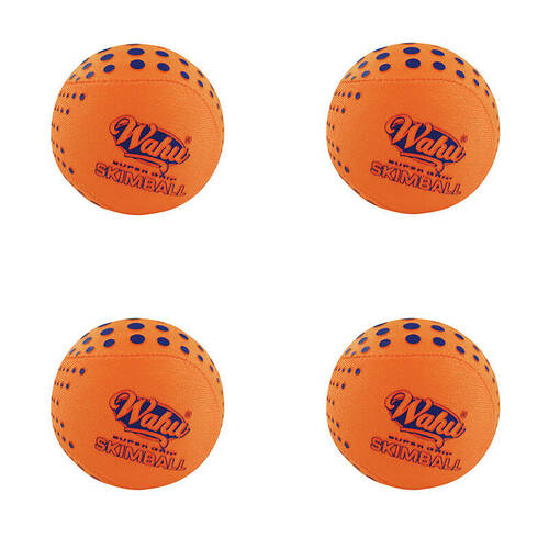 4PK Wahu Super Grip Skimball Neoprene Beach/Pool Ball Toy Kids 6y+ 6cm Assorted