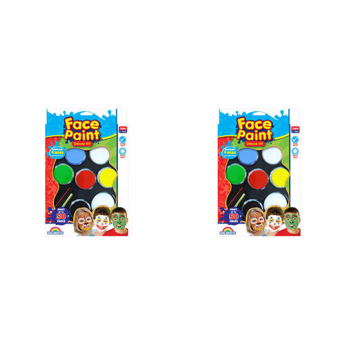 2PK Colorific Face Paint Deluxe Kit Washable Kids 3y+