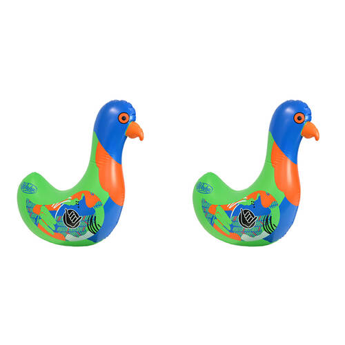 2PK Wahu Pool Pets Rainbow Lorikeet Racer Inflatable Float Ride-On Toy Kids 6y+