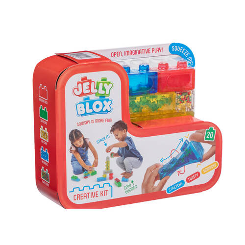 20pc Jelly Blox Creative Kit Squishy Sensory Building Blocks Toy 2y+