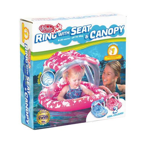 Wahu Junior Ring With Seat and Canopy Pool Float 6-24m Assorted