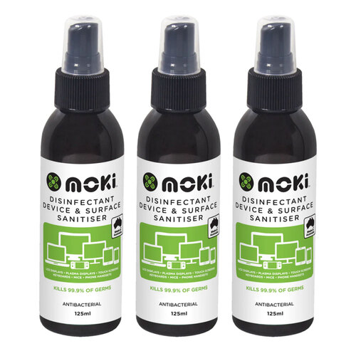 3PK Moki Disinfectant Device And Surface Sanitiser 125ml