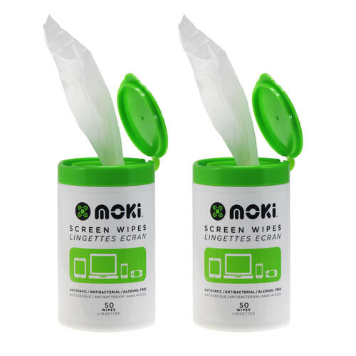 2x 50pc Moki Screen Wipes Bottle