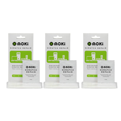 3PK Moki DVD/CD Game Disc Scratch Repair Kit