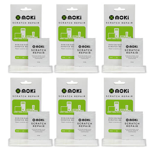 6PK Moki DVD/CD Game Disc Scratch Repair Kit
