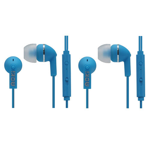 2PK Moki Noise Isolation w/Mic & Control Earphones -Blue