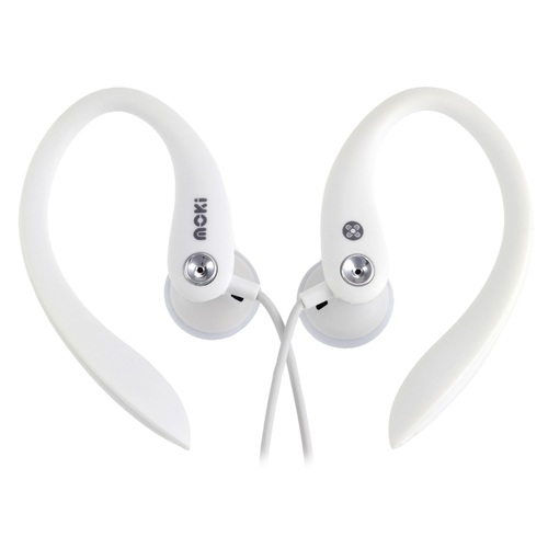 Moki Ear Hooks Sports Earphones 3.5mm White