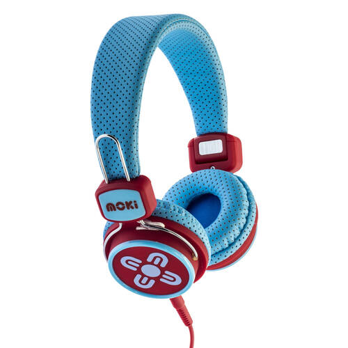 Moki Kid Safe Volume Limited Headphones 3y+ Blue & Red