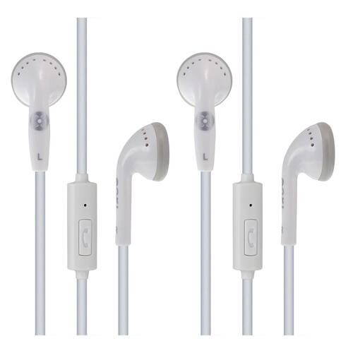 2PK Moki Stereo In-Line Mic & Control Earphones - White
