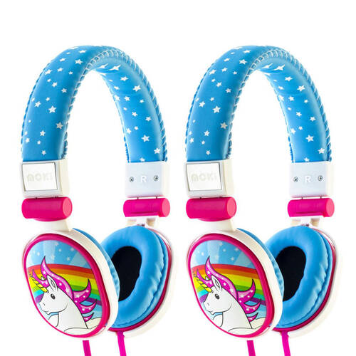 2PK Moki Popper Unicorn Blue Headphones